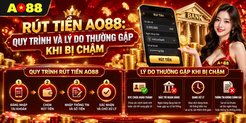 Rút tiền AO88: quy trình và lý do thường gặp khi bị chậm