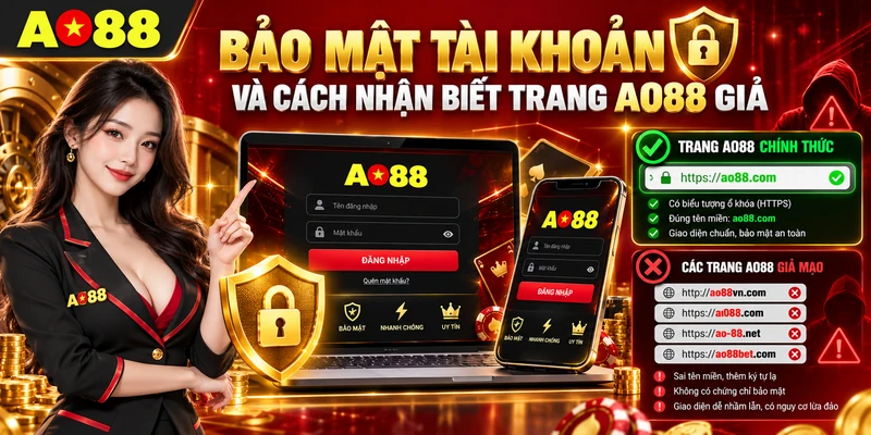 Bảo mật tài khoản và cách nhận biết trang AO88 giả